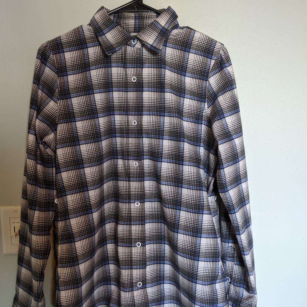 Button flannel dry ride top